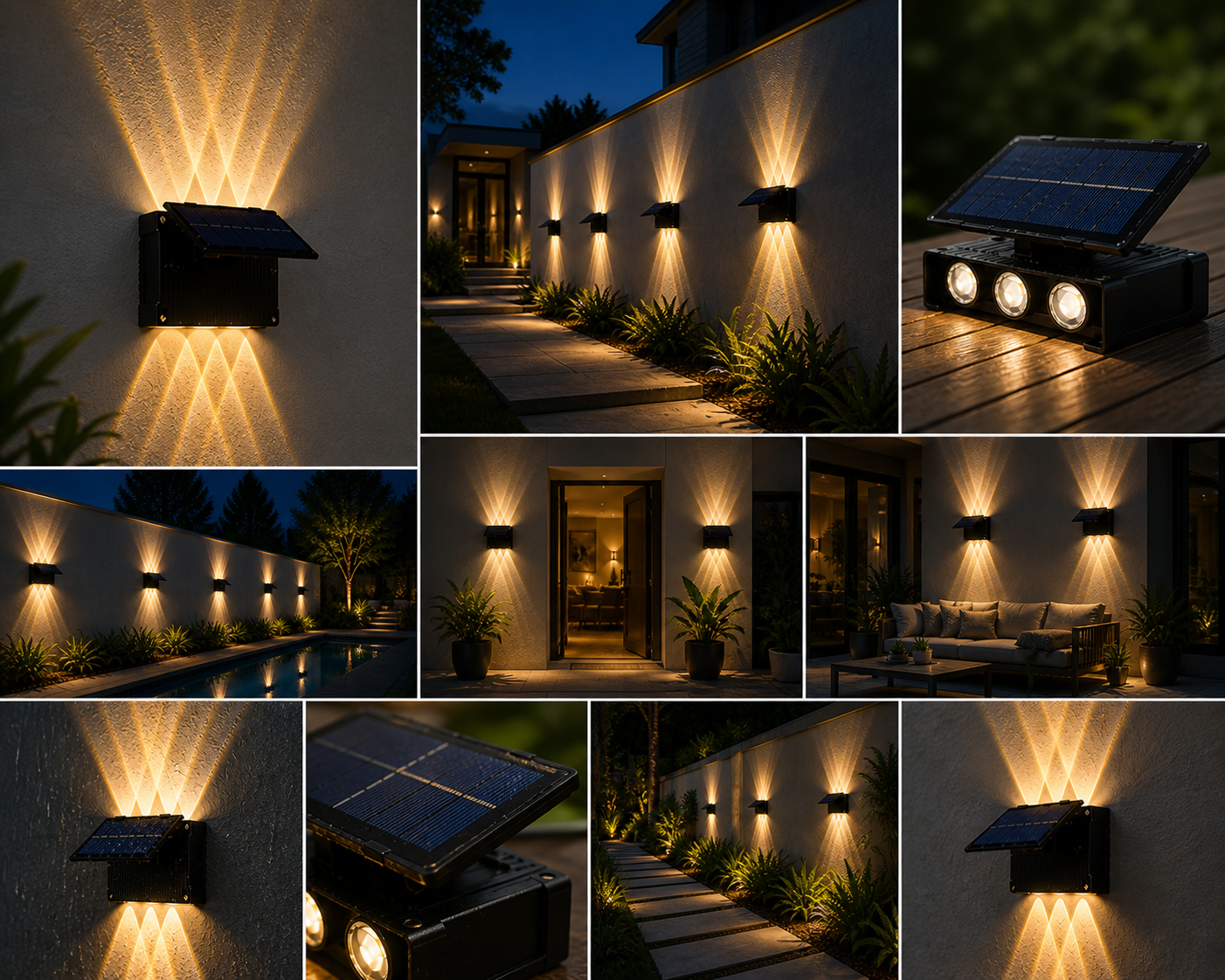 Lámpara Solar LED Exterior 6 Focos