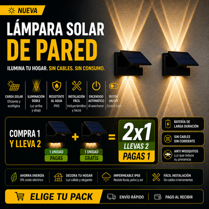 Lámpara Solar LED Exterior 6 Focos